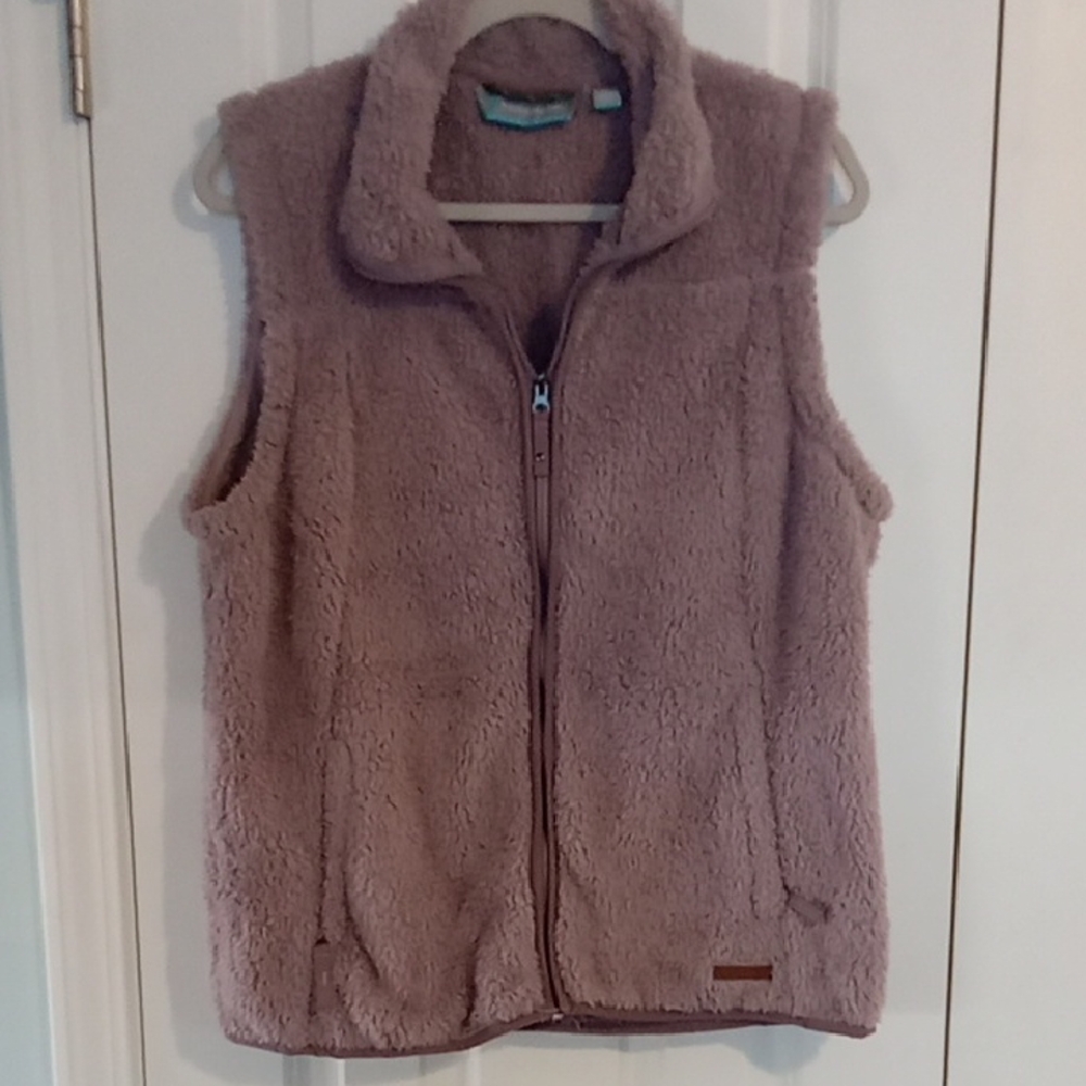 Free Country Taupe Sherpa Vest - Picture 1 of 5